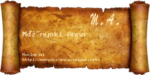 Mányoki Anna névjegykártya