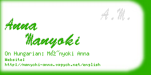 anna manyoki business card